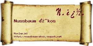 Nussbaum Ákos névjegykártya